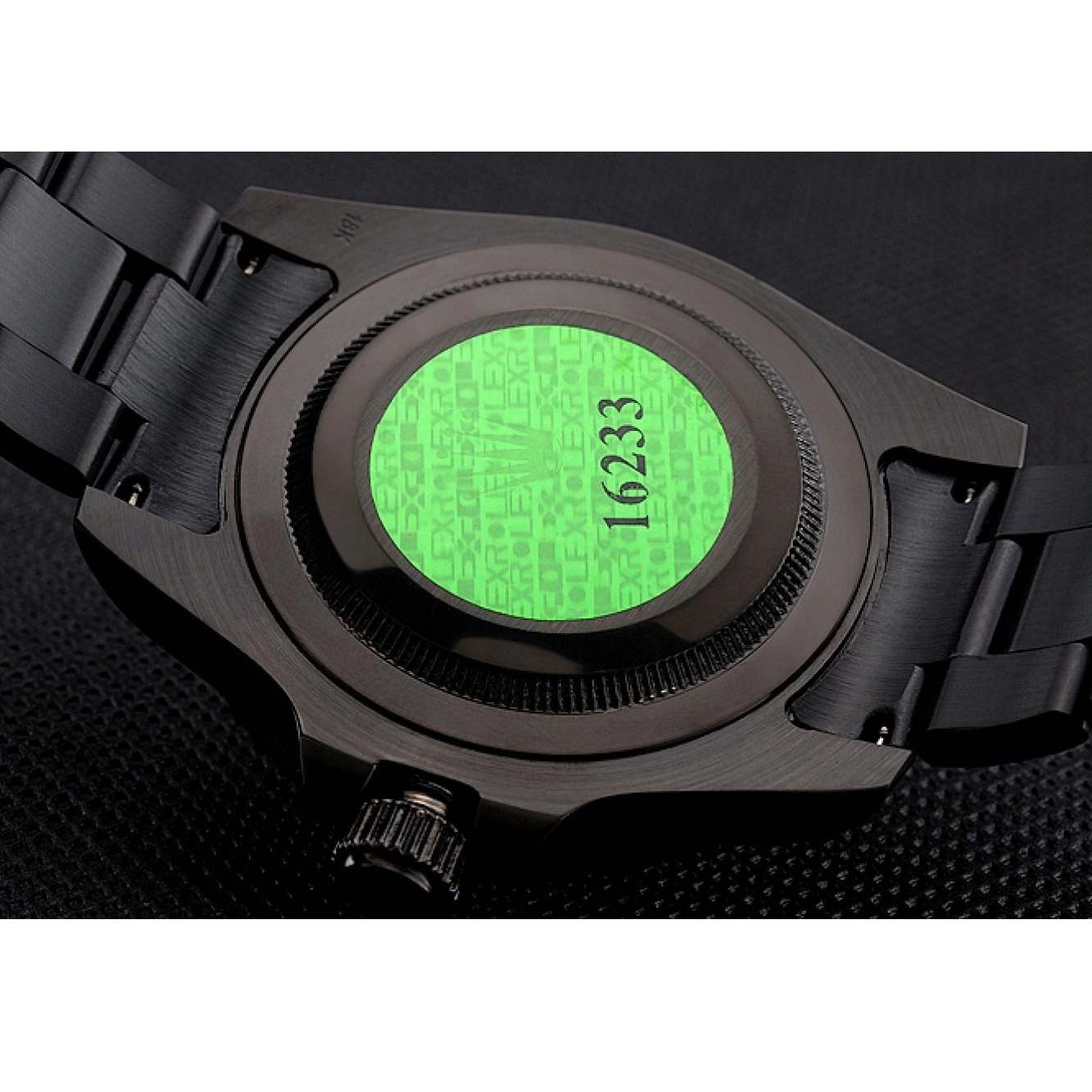 Aaa replica watch Ionized Case Bracelet Bamford And Rolex Submariner Roman Numerals Black Black Dial 0707